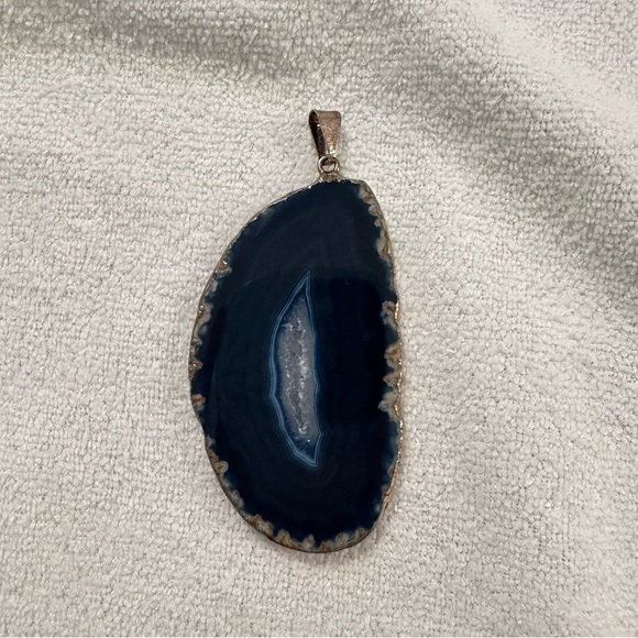 GUC Blue Agate Necklace Pendant - Picture 4 of 5